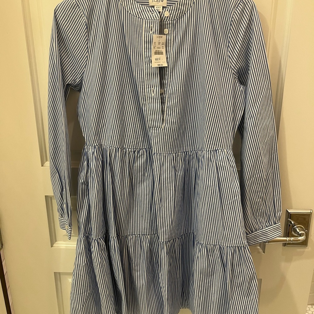 Jcrew Factory Blue and White Striped Dress